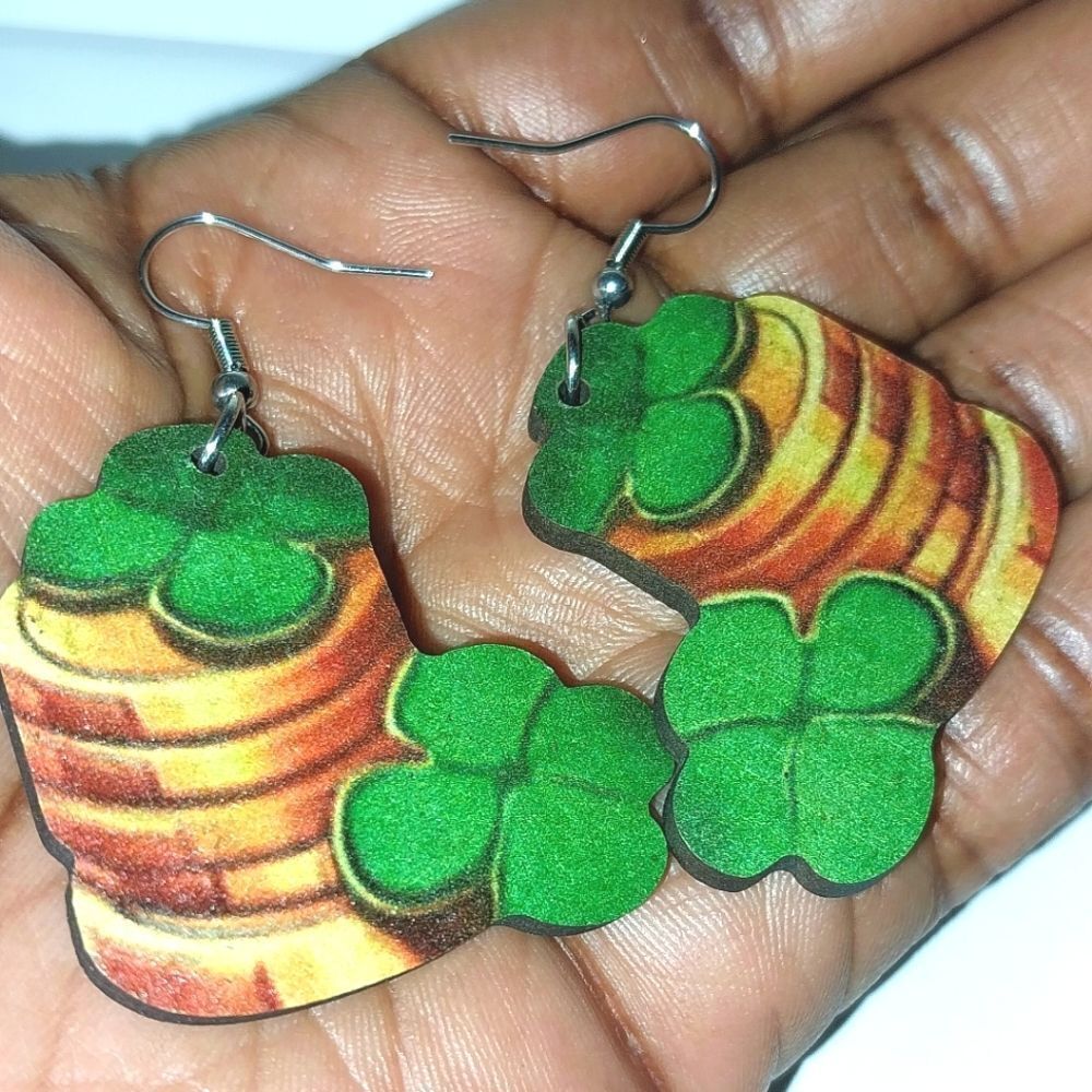 Super cute St Patrick's lucky green earrings